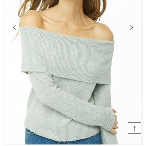 Forever 21 Women’s Gray Off The Shoulder Sweater